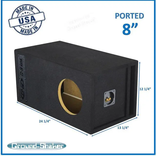 Alt view image 2 of 7 - Single Ported X-Large Vented Ground-Shaker Subwoofer Enclosure Sub Box (8")