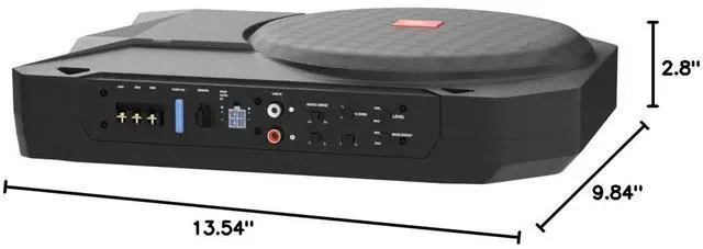 Alt view image 5 of 5 - BassPro SL 8-inch 125W RMS Powered Under-Seat Compact Subwoofer Enclosure System (250 watts RMS: 125 watts), Black
