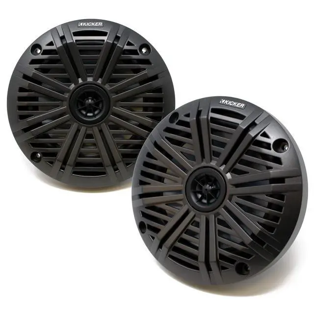 Main image of KM614 6.5" OEM Replacement Marine Speakers with Charcoal Salt Water Grills - 1 Pair, 2 Speakers