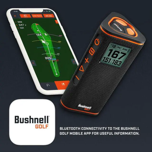 Alt view image 3 of 7 - Bushnell Golf Wingman View GPS Speaker | LCD Screen, Magnetic Mount, Music & Audible Distances for 36,000+ Courses, Wireless Remote, 36-Hole Battery, Hazard Info, Signature Series Golf Towel