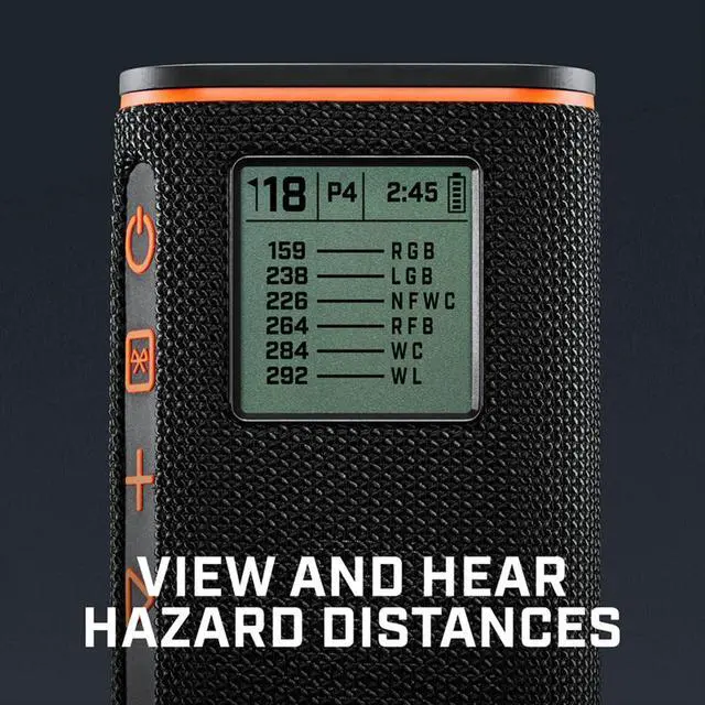 Alt view image 5 of 7 - Bushnell Golf Wingman View GPS Speaker | LCD Screen, Magnetic Mount, Music & Audible Distances for 36,000+ Courses, Wireless Remote, 36-Hole Battery, Hazard Info, Signature Series Golf Towel