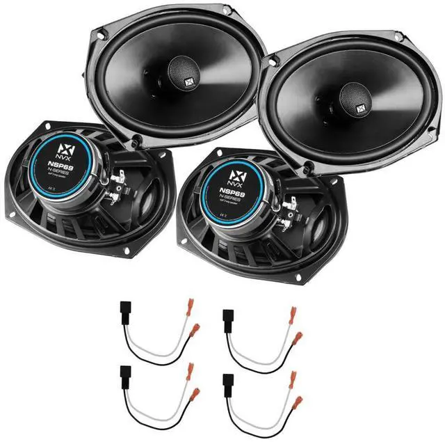 Main image of Factory Speaker Upgrade Kit with Harnesses for Nissan Sentra 2007-2012 | 2 pairs of 6x9" complete replacement package kit with plug-in harnesses for select Nissan Sentra 2007-2012 models
