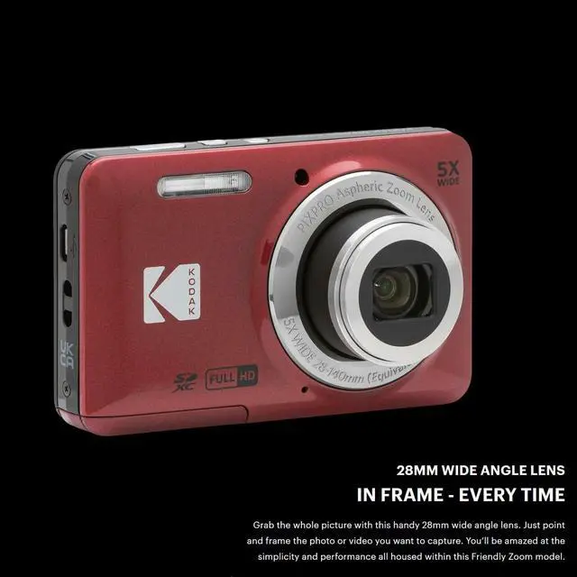 Alt view image 3 of 7 - PIXPRO Friendly Zoom FZ55 Digital Camera (Red) Bundle | 32GB Memory Card, LCD Screen Protectors, (3 items)