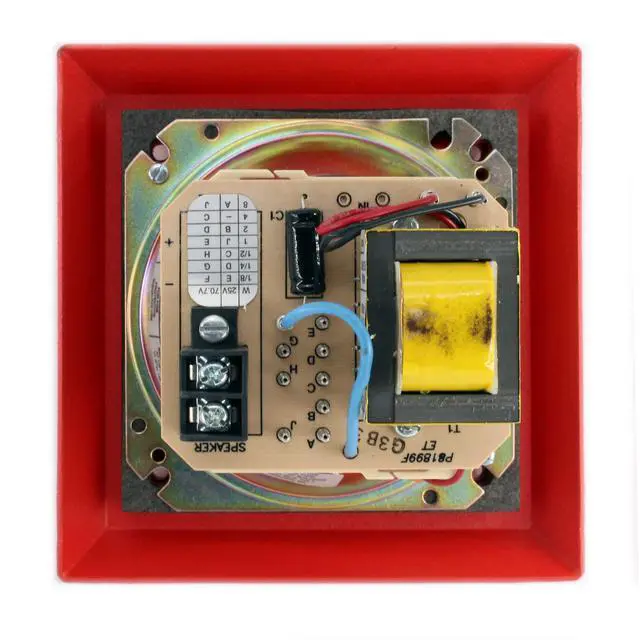 Alt view image 2 of 3 - ET-1080 Weatherproof Diecast Alarm Speaker, 25/70-VRMS, Red