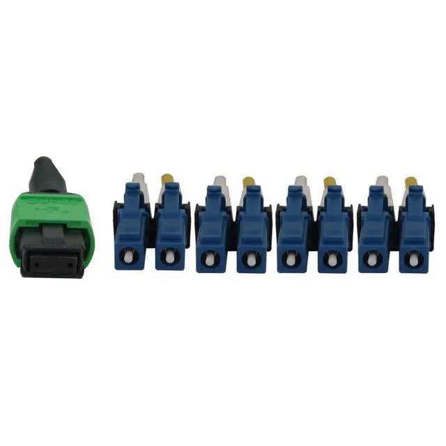 Alt view image 3 of 5 - Single Mode Fiber Patch Cable, 9/125 OS2 MPO to 4X Switchable LC Duplex (F/M APC-UPC), 8 Fiber, Yellow, LSZH Jacket, 2 Meters / 6.6 Feet, (N390X-02M-8L-AP)