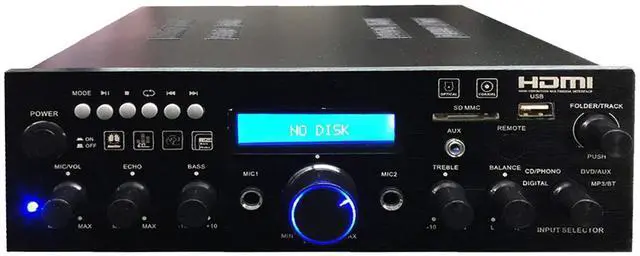 Alt view image 2 of 3 - 200 Watt Peak Power Compact Wireless Bluetooth USB FM Radio Home Theater Stereo Amplifier Receiver System Bundle Combo with 16 AWG Gauge 50 Feet Speaker Wire Cable