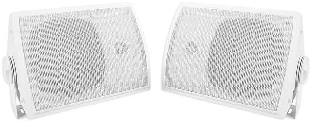 Alt view image 4 of 7 - HP5S-8 White 5.25" Outdoor/Indoor Home Theater Speakers, 8-Pack | Swivel Bracket, 420W Peak/140W RMS, IPX44 Weather Resistant, 8 Ohm, Patio, Gym, Hotel Use