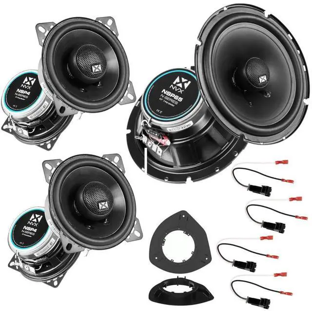 Main image of Complete Speaker Upgrade Kit for Chevy SSR 2003-2006 | Two Pair of 4 inch and A Pair of 6.5 inch 2-Way Coaxial Speaker Replacement Package with harnesses and mounting adapters
