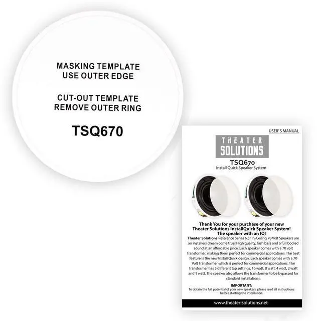 Alt view image 5 of 5 - TSQ670 Flush Mount 70 Volt Speakers with 6.5" Woofers in Ceiling 3 Pack