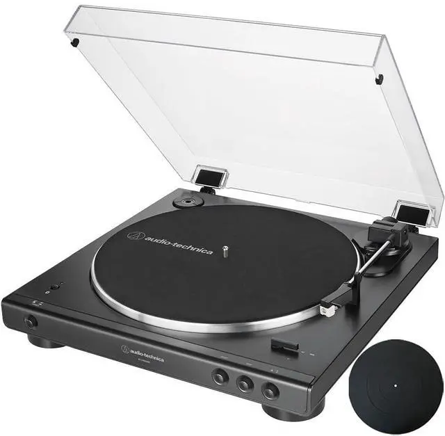 Main image of AT-LP60XBT-BK Fully Automatic Belt-Drive Bluetooth Stereo Turntable, Black Bundle with Deco Gear Universal 12" Silicone Rubber Turntable Platter Mat
