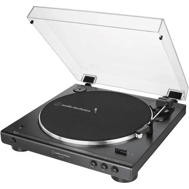 Alt view image 2 of 5 - AT-LP60XBT-BK Fully Automatic Belt-Drive Bluetooth Stereo Turntable, Black Bundle with Deco Gear Universal 12" Silicone Rubber Turntable Platter Mat