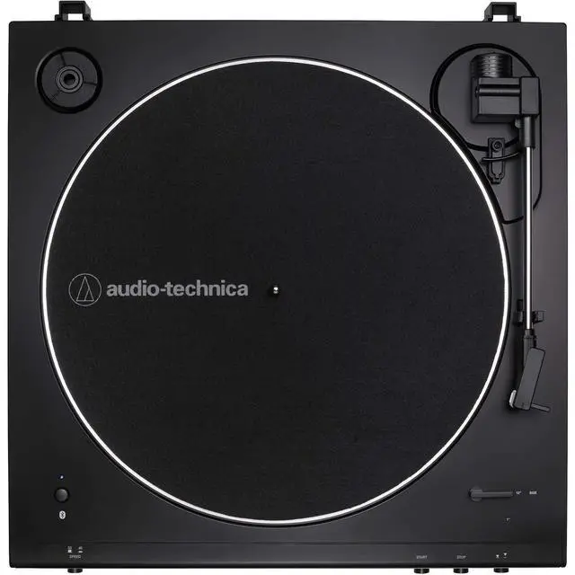 Alt view image 4 of 5 - AT-LP60XBT-BK Fully Automatic Belt-Drive Bluetooth Stereo Turntable, Black Bundle with Deco Gear Universal 12" Silicone Rubber Turntable Platter Mat
