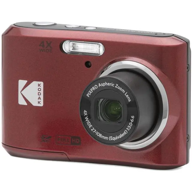 Alt view image 4 of 7 - FZ45RD PIXPRO FZ45 16MP Digital Camera, Red Bundle with Lexar 32GB High-Performance 800x UHS-I SDHC Memory Card + Deco Photo Point and Shoot Field Bag Camera Case