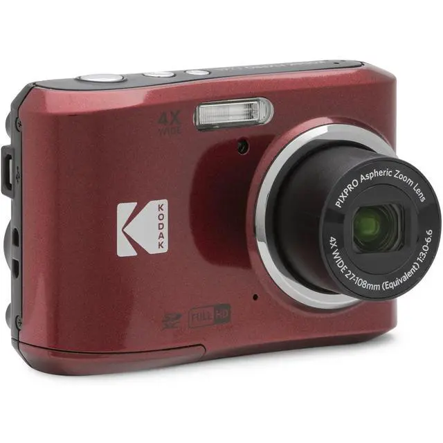 Alt view image 2 of 7 - FZ45RD PIXPRO FZ45 16MP Digital Camera, Red Bundle with Lexar 32GB High-Performance 800x UHS-I SDHC Memory Card + Deco Photo Point and Shoot Field Bag Camera Case