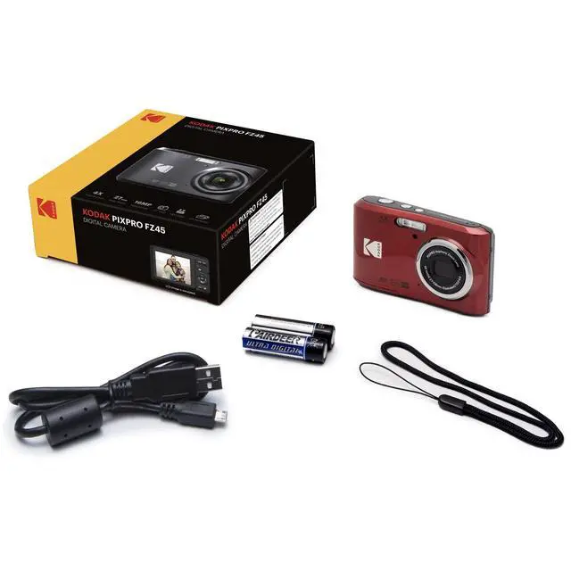 Alt view image 7 of 7 - FZ45RD PIXPRO FZ45 16MP Digital Camera, Red Bundle with Lexar 32GB High-Performance 800x UHS-I SDHC Memory Card + Deco Photo Point and Shoot Field Bag Camera Case