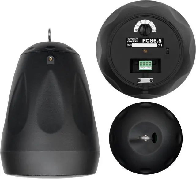 Alt view image 5 of 7 - Sound PLS6.5 6.5" 2-Way Pendant / Landscape Speaker (25V/70V/100V/8Ohm 120W), Black