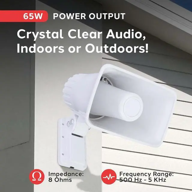 Alt view image 5 of 6 - 2X Pyle 8" 65 Watt Indoor/Outdoor Waterproof Home PA Horn Speakers with Pyle Elite Series Marine Bluetooth 4-Channel Amplifier Grade 50 Foot 16-Gauge Speaker Wire