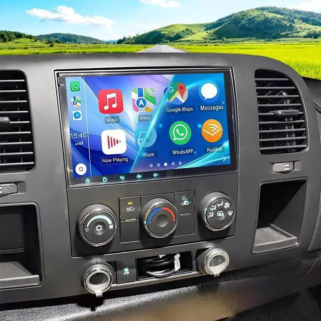 Main image of 4G+64G Car Stereo Upgrade for Chevy Silverado 1500 2009-2012 with Wireless CarPlay and Android Auto, 8" Touchscreen Android 14 Double Din Car Radio Receiver w/Bluetooth GPS WiFi FM SWC Backup Camera
