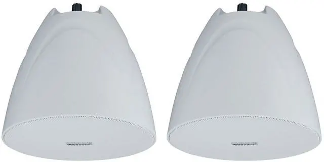 Main image of PEN-525T White 5.25" 70V Pendant Speaker for Restaurant2-Pack | 70V/100V Transformer Taps: 40W, 20W, 10W, 5W or 8 Ohm 60W RMS, Euroblock Terminals, Deep Bass, Hanging