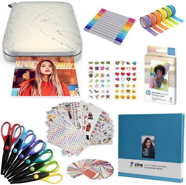 Main image of Sprocket Select Portable Color Instant Photo Printer for Android and iOS Devices (Eclipse) Fun Scrapbook Bundle, 2.3x3.4