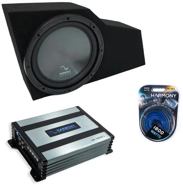 Main image of Loaded Single 12" Sub Box with Amp Fits 2002-2009 Chevy Trailblazer | Complete SUV subwoofer bass package, woofer and power included, custom-molded design, quick plug-in setup, 12 inch size