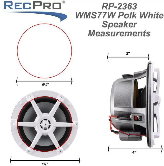 Alt view image 4 of 7 - RV 7.7" Coaxial Water-Resistant Speaker Indoor/Outdoor with RGB LED Lighting (1)