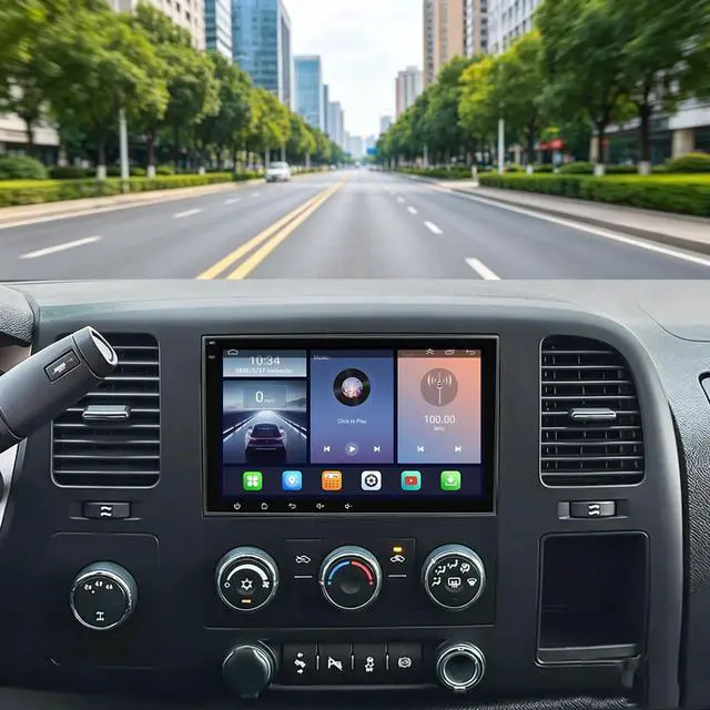 Main image of 8in Car Radio for Chevy Silverado 2007-2014 Tahoe GMC Sierra Yukon | Android 13 Touch Screen Head Unit with CarPlay Android Auto, Support GPS WiFi Bluetooth SWC FM Camera