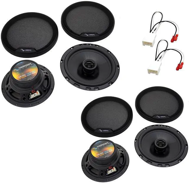 Main image of Front Rear Speakers with Harness Fits 2021 Ford Bronco Sport | Replacement kit covers doors, wiring adapter included, no splicing needed, direct drop-in, clear balanced sound