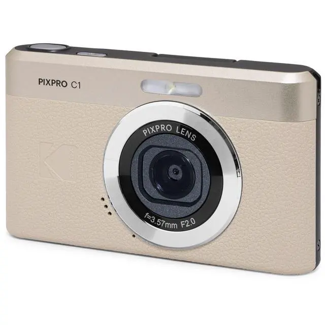 Alt view image 4 of 7 - PIXPRO C1 Compact Digital Camera (Tan), 13MP Point and Shoot Camera for Selfies, Travel, Vlogging and Everyday Photos (C1-TN) + 32GB Card + Camera Bag + Cleaning Kit (7pc Bundle)