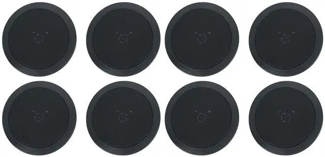 Main image of HC55-16 Black 5.25" in-Ceiling Home Theater Speakers, 8-Pack | 300W Peak/120W RMS, 16 Ohm, 2-Way, Swivel Tweeter, Polypropylene Cone, Flush Mount Paintable Grills, Spring Loaded Terminals