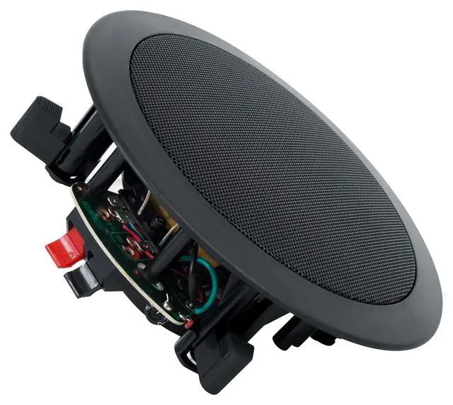 Alt view image 4 of 6 - HC55-16 Black 5.25" in-Ceiling Home Theater Speakers, 8-Pack | 300W Peak/120W RMS, 16 Ohm, 2-Way, Swivel Tweeter, Polypropylene Cone, Flush Mount Paintable Grills, Spring Loaded Terminals