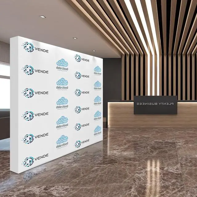 Alt view image 5 of 5 - Custom Tension Fabric Trade Show Backdrop, Pop-Up Display Banner Only | 7.5x10FT Step and Repeat Banner Backdrop for Trade Show Booth, Wedding, Party & Events