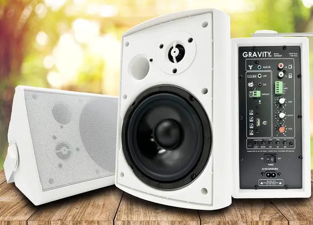 Alt view image 7 of 7 - GWS560P 6.5'' Wireless BT Indoor/Outdoor/Patio Speakers - Pro-Active, Wall Mountable, 150W MAX / 75W RMS w/ 2-Way Full Range Stereo, Built-in Digital Sound Amplifier, Pair, White Color