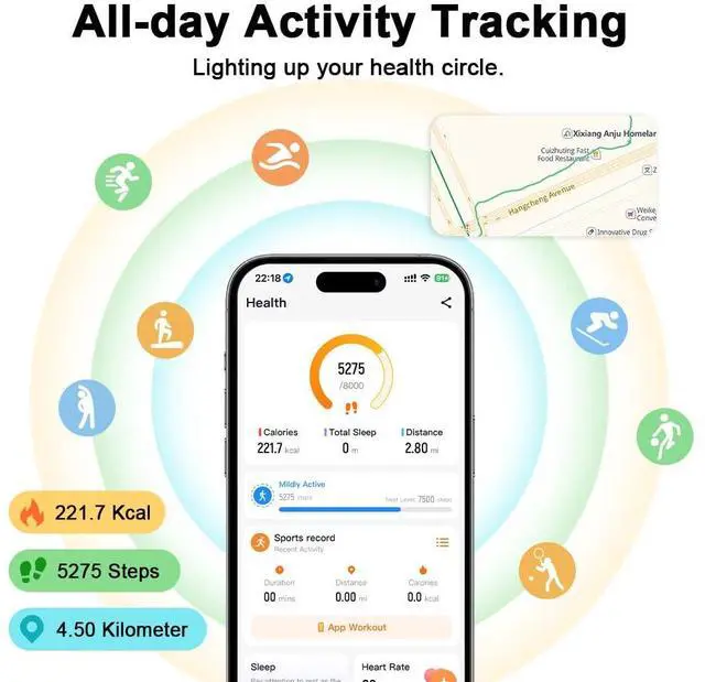 Alt view image 7 of 7 - GT5 PRO MAX Smart Watch for Men Women (Answer & Make Calls), Fitness Tracker with 1.97" AMOLED Display, Heart Rate, Blood Pressure, Blood Oxygen Sleep & Stress Tracking, 100+ Sports Modes