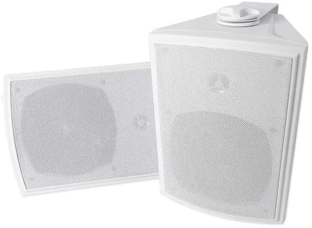Alt view image 3 of 6 - HP5S 5.25" White Outdoor/Indoor Home Theater Speakers, 4-Pack | 420W Peak/140W RMS, IPX44 Rated, Swivel Mounting Bracket, Waterproof, ABS Construction, Stainless Steel Grill, 4 Ohm, 90dB