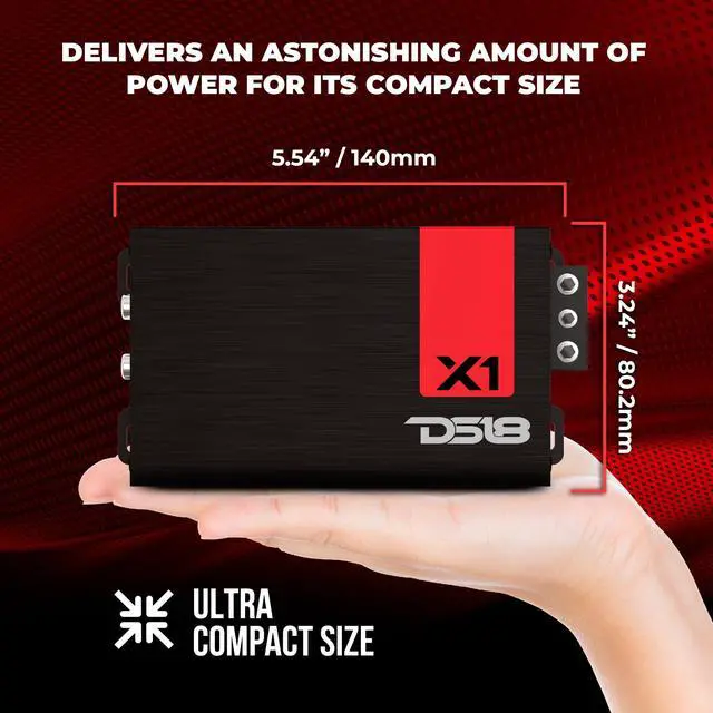 Alt view image 3 of 7 - X1 Ultra Compact Car Audio Amplifier Class D 1 Channel Monoblock 900 Watts Peak Remote Level Control Included,Black