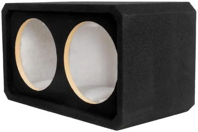 Main image of NE102S Dual 10" Sealed Subwoofer Enclosure | 1.2 Cu Ft MDF Sub Box with Polyfil, Black Carpet, Spring Terminals