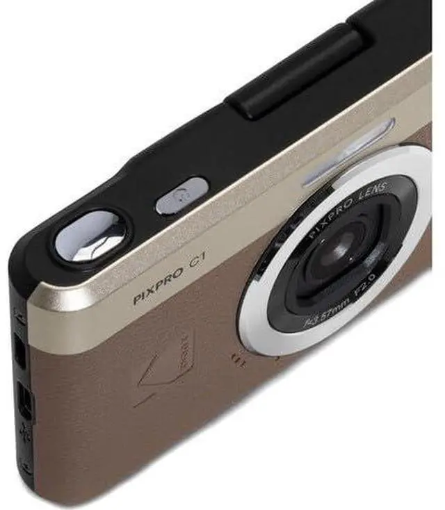 Alt view image 6 of 7 - Kodak PIXPRO C1 Digital Camera, 13MP Compact Point & Shoot, 2.8 180° Flip LCD Screen, 26mm Wide Angle Lens, 4X Digital Zoom, 1080P Full HD Video, Brown + Camera Case & 32GB Micro SD Card