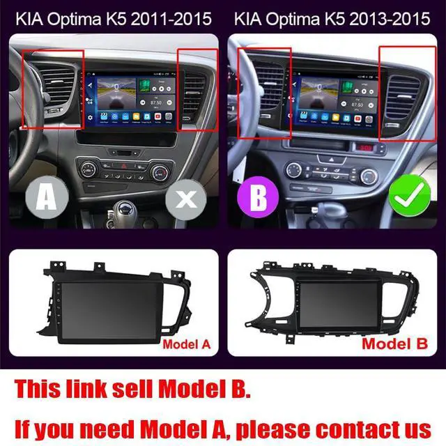 Alt view image 2 of 7 - Android 13 Double Din Car Stereo for Kia Optima 2011-2015, 9 Inch HD Touch Screen Car Radio Receiver w/Wireless Carplay & Android Auto GPS Navigation Bluetooth Mirror Link SWC Backup Camera, 2+32G