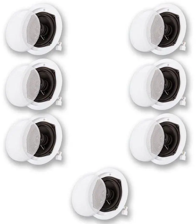 Main image of Acoustic Audio R191 in Ceiling/in Wall 7 Speaker Set 2 Way Home Theater 1400 Watt R191-7S