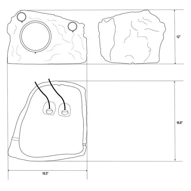 Alt view image 6 of 6 - TFS12-CN 8" Outdoor Weather-Resistant Stereo DVC Rock Speaker (Canyon)