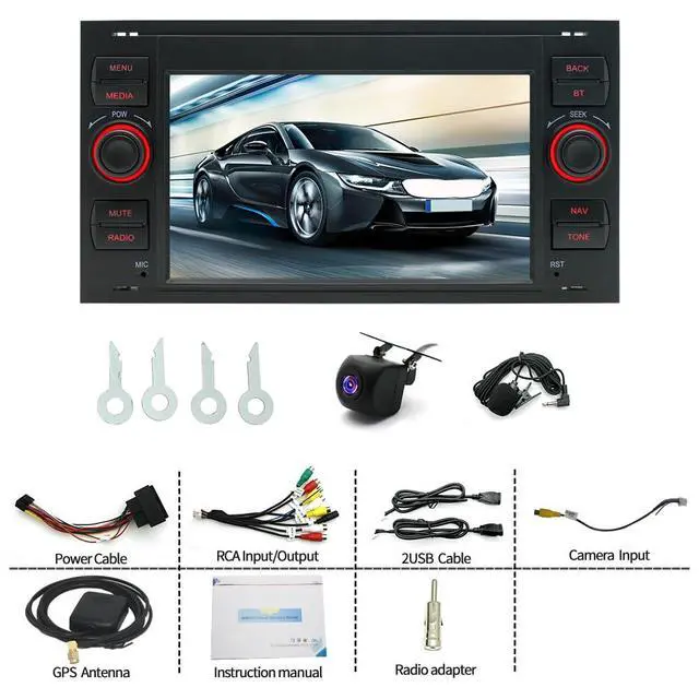 Alt view image 2 of 6 - 2+64G Android 14 Car Stereo for Ford Transit Mk7 2007-2013, 7 inch Touch Screen Radio Upgrade for Ford Transit Connect MK7 2005-2012 with Wireless Carplay Android GPS Navigation SWC AHD Backup Camera