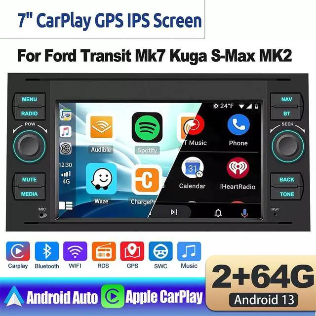 Alt view image 4 of 6 - 2+64G Android 14 Car Stereo for Ford Transit Mk7 2007-2013, 7 inch Touch Screen Radio Upgrade for Ford Transit Connect MK7 2005-2012 with Wireless Carplay Android GPS Navigation SWC AHD Backup Camera