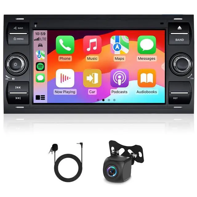 Alt view image 2 of 6 - 4+64G Double Din Car Radio for Ford Transit MK7 2005 2006 2007 2008-2014, 7 inch Touch Screen Android 14 Car Stereo Radio with Wireless Carplay Android Auto Bluetooth FM RDS AHD Backup Camera SWC
