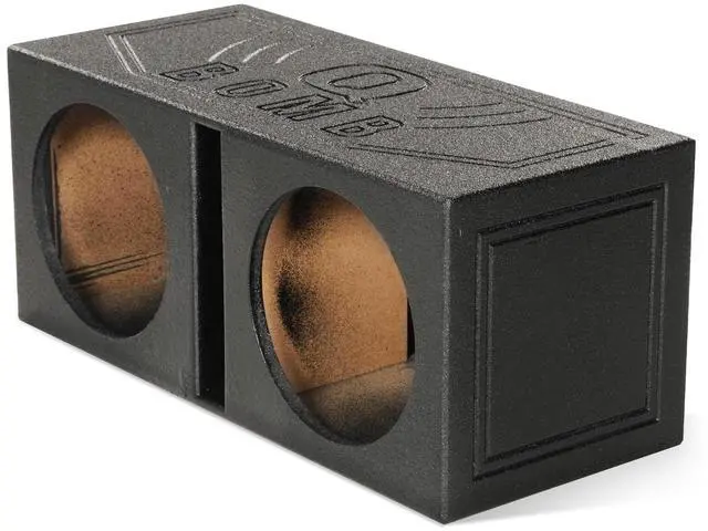 Main image of Q Bomb Series 15" Dual Ported SubwooferSpeaker Enclosure | Vented Sub Box Chamber Design with Black Bed Liner Spray Finish, Car Audio Sound System Accessory