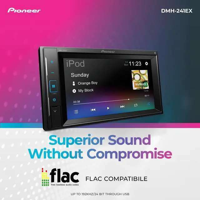 Alt view image 4 of 6 - DMH-241EX 6.2" Resistive Touchscreen Double Din Car Stereo | Digital Multimedia Receiver, Bluetooth, Backup Camera, AM/FM Radio, FLAC, USB, Short Chassis, 13-Band EQ, 50W x 4 Output