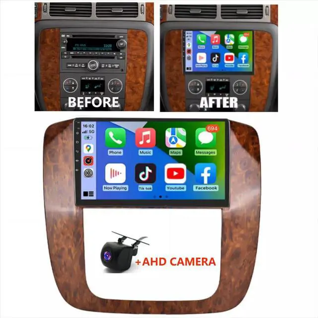 Alt view image 2 of 7 - Android 14 Car Stereo Radio for Chevrolet Chevy Silverado Impala for GMC Sierra Acadia Enclave Yukon 2006-2014 9inch Touch Screen Double Din Car Radio wWireless Carplay Android Auto Bluetooth GPS WiFI