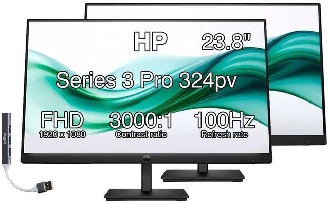 Main image of 24" FHD VA Monitor with Anti-Glare, Flicker Free, VESA Mount, 2 Pack | 5 ms Response Time, HDMI, VGA & Dockztorm USB Port Expander, Black Color (2026 Latest Model)
