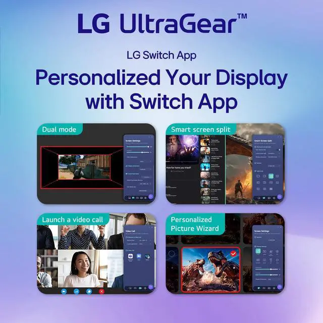 Alt view image 6 of 7 - Ultragear 27" QHD Gaming Monitor, 1440p IPS Display, 200Hz, 1ms Response, DisplayHDR 400, FreeSync Premium, HDMI, Displayport, USB Type-C, Tilt/Height/Swivel & Pivot Adjustment Stand