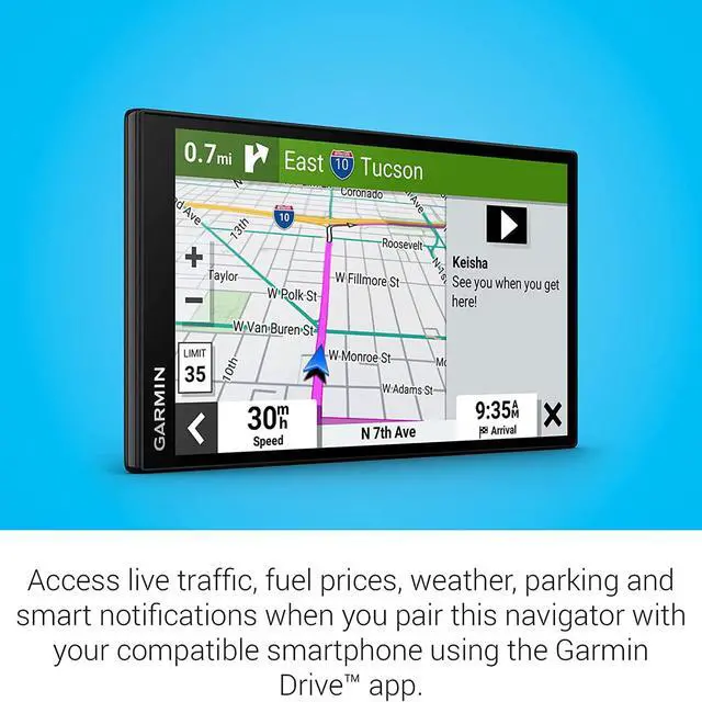 Alt view image 2 of 7 - DriveSmart 66 6" Car GPS Navigator (010-02469-00) | Official USA Partner Model | Bundle with 7" Hard EVA Case